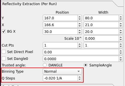 Binning Options for the Active Run